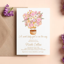 Ein süßes Baby Girl Pink Floral Balloon Baby Dusch