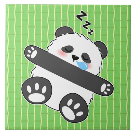 Ein süßes Baby-Panda schläft friedlich Fliese (Vorderseite)
