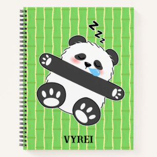 Ein süßes Baby-Panda schläft friedlich Notizblock