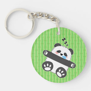 Ein süßes Baby-Panda schläft friedlich Schlüsselanhänger