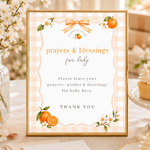 Ein süßes Baby Shower Zeichen mit Gebeten für das Poster