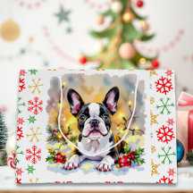 Ein süßes Boston-Terrier-Weihnachten