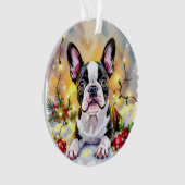Ein süßes Boston-Terrier-Weihnachten Ornament (Vorderseite)