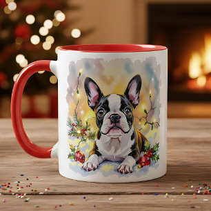 Ein süßes Boston-Terrier-Weihnachten Tasse