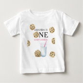 Ein süßes Cookie & Milchmädchen zum ersten Geburts Baby T-shirt (Vorderseite)
