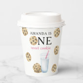Ein süßes Cookie & Milchmädchen zum ersten Geburts Pappbecher (Vorderseite)