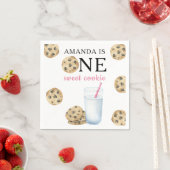 Ein süßes Cookie & Milchmädchen zum ersten Geburts Serviette (Beispiel)