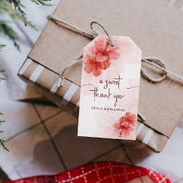 Ein süßes Dankeschön an die Blume Watercolor Geschenkanhänger