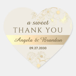 Ein süßes Dankeschön an die Gold-Gastgeschenk Hoch Herz-Aufkleber