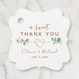 Ein süßes Dankeschön an Gold-Gastgeschenk Hochzeit Geschenkanhänger