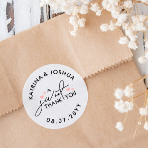 Ein süßes Dankeschön an Pink Hearts Gastgeschenk H Runder Aufkleber