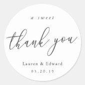 Ein süßes Dankeschön Brautparty Gastgeschenk Hochz Runder Aufkleber (Vorderseite)