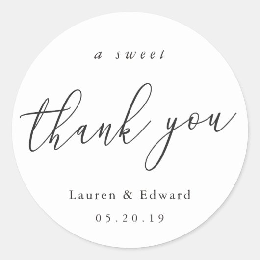 Ein süßes Dankeschön Brautparty Gastgeschenk Hochz Runder Aufkleber (Vorderseite)