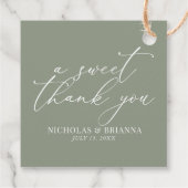 Ein süßes Dankeschön, wenn Sie Grün für eine Hochz Geschenkanhänger (Rückseite)