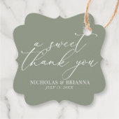 Ein süßes Dankeschön, wenn Sie Grün für eine Hochz Geschenkanhänger (Rückseite)