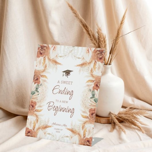 Ein süßes Ende für den neuen Abschluss unterzeichn Sockelschild