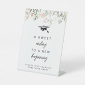 Ein süßes Ende für ein neues Beginning-Abschluss-Z Sockelschild (Vorderseite)