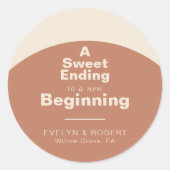 Ein süßes Ende für eine neue Hochzeit Runder Aufkleber (Vorderseite)