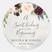 Ein süßes Ende für eine neue Hochzeit Runder Aufkleber (Vorderseite)