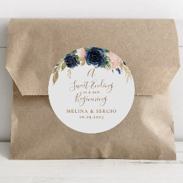 Ein süßes Ende für eine neue Hochzeit Runder Aufkleber