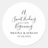 Ein süßes Ende für eine neue Hochzeit Runder Aufkleber (Vorderseite)