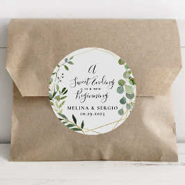 Ein süßes Ende für einen neuen Anfang Gold Hochzei Runder Aufkleber