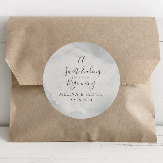 Ein süßes Ende für einen neuen Hochzeitsklassiker Runder Aufkleber