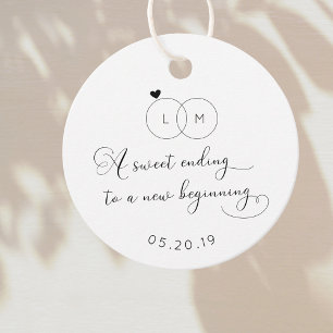 Ein süßes Ende zu einem neuen Anfang Hochzeit Geschenkanhänger