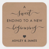 Ein süßes Ende zu einer neuen Beginnmarke, Kraft Quadratischer Aufkleber (Vorderseite)