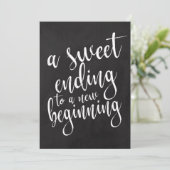 Ein süßes, erschwingliches Calkboard-Hochzeitszeic (Stehend Vorderseite)