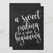 Ein süßes, erschwingliches Calkboard-Hochzeitszeic (Vorne/Hinten)