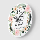 Ein süßes Freundschaftssprichwort 27:9 Christlich Große Wanduhr (Winkel)