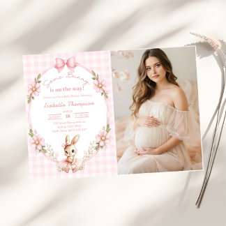 Ein süßes Hasen-Baby-Shower-Foto Einladung