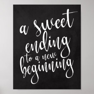 Ein süßes Hochzeitszeichen von 8x10 Chalkboard Poster