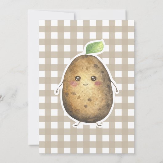 Ein süßes Kartoffelgeschlecht, neutral erster Gebu Einladung (Rückseite)