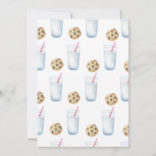 Ein süßes Keks und ein Milchmädchen zum ersten Geb Einladung (Rückseite)