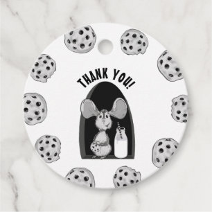 Ein süßes Keks und Milch zum Geburtstag Geschenkanhänger