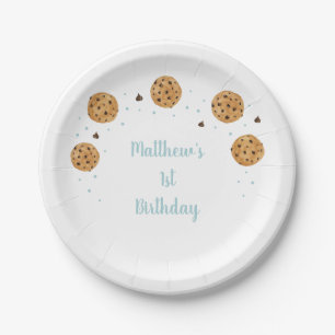 Ein süßes Keks zum ersten Geburtstag Pappteller
