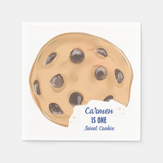 Ein süßes Keks zum ersten Geburtstag Serviette (Vorderseite)