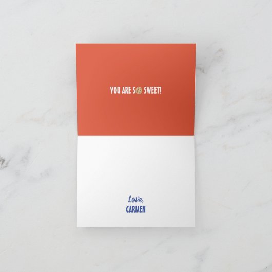 Ein süßes Keks zum Geburtstag Dankeskarte (Innenseite)