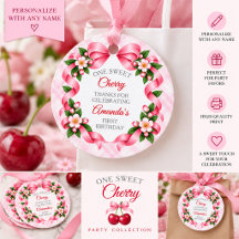 Ein süßes Kirschen-Erstgeburtstags-Geschenk-Tag