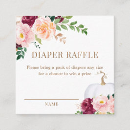 Ein süßes, kleines Kürbiswascher-Raffelticket Begleitkarte