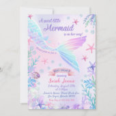 Ein süßes kleines Meerjungfrau-Mädchen-Duschbad-Pa Einladung (Vorderseite)