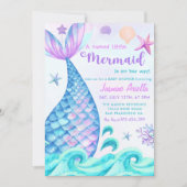 Ein süßes kleines Meerjungfrau-Mädchen-Duschbad-Pa Einladung (Vorderseite)