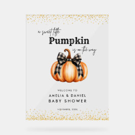 Ein süßes kleines Pumpkin Baby Dusche Akryllische  Acrylschild