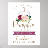 Ein süßes kleines Pumpkin Baby Duschzeichen Poster (Vorne)