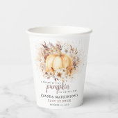 Ein süßes, kleines Pumpkin-Neutral-Baby-Duschpapie Pappbecher (Rückseite)
