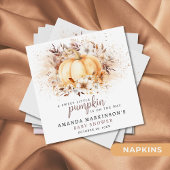 Ein süßes, kleines Pumpkin-Neutral-Baby-Duschpapie Serviette