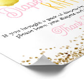 Ein süßes, kleines Windeln-Raffeltisch-Zeichen Poster (Ecke)