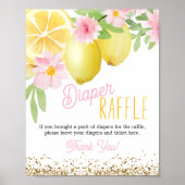 Ein süßes, kleines Windeln-Raffeltisch-Zeichen Poster (Vorne)